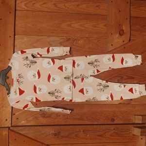 Girls Size 3T Santa Deer Christmas Holiday Pajama Set